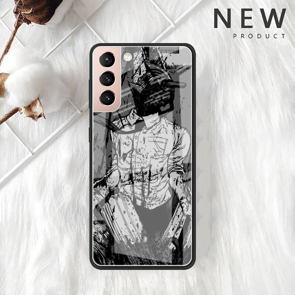 Крутой стеклянный чехол Chainsaw Man для Samsung Galaxy S22 S20 FE S21 Plus Чехол для телефона S10 5G S9 Note 20 Ultra 10 Lite