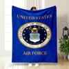 United States Air Force Emblem Design Warm blanket, Flannel blanket for bedroom, living room, sofa, and nap.