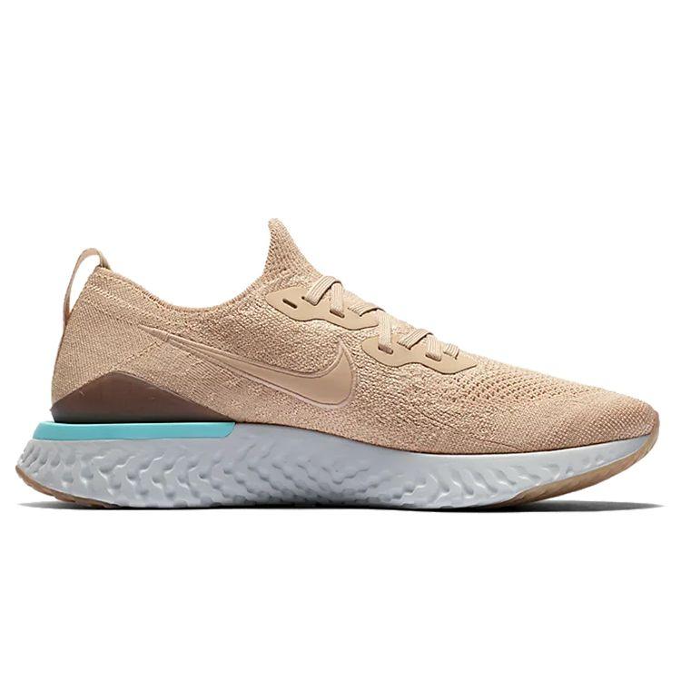 Nike Epic React Flyknit 2 Comfortable Mesh Cushioning Non-Slip Low-Top Marathon Running Shoes Unisex Sneakers Khaki BQ8928-200