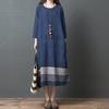 Women's Spring and Autumn Loose Casual Striped Long-sleeved Dress