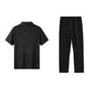 Li Ning Plain Logo Pullover Short Sleeve Polo Shirt Mid Belt Tube Casual Sports Suit Men suit APLT139-1+AYKT413-1