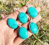 Turquoise Gemstone 925 Sterling Silver Plated 5 Pcs Bezel Pendant BEZ-28