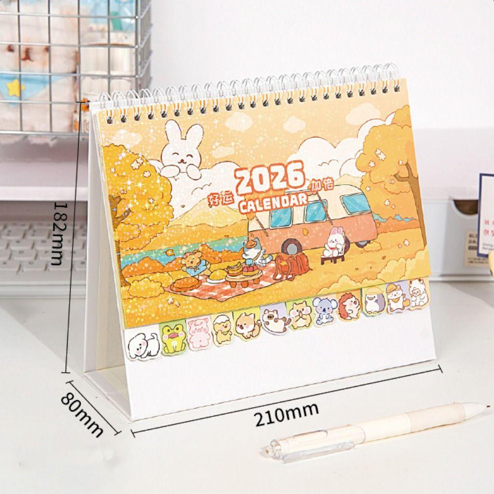 Coil Binding 2026 Desk Calendar Memo Notes Monthly & Daily Planner Monthly Calendar  School