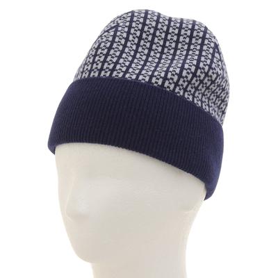 Безупречная кашемировая шапка-бини BONNET FEMME с логотипом H, темно-синяя, женская, размер M, 232019N, б/у