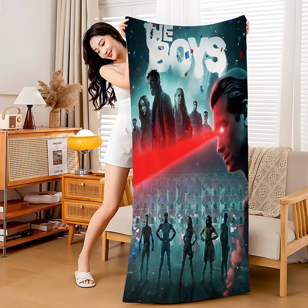 TV Series T-The Boys Anime Beach Swimming Towel Soft Absorbent Washcloth Children's Gifts For Kids Travel Camping Gym