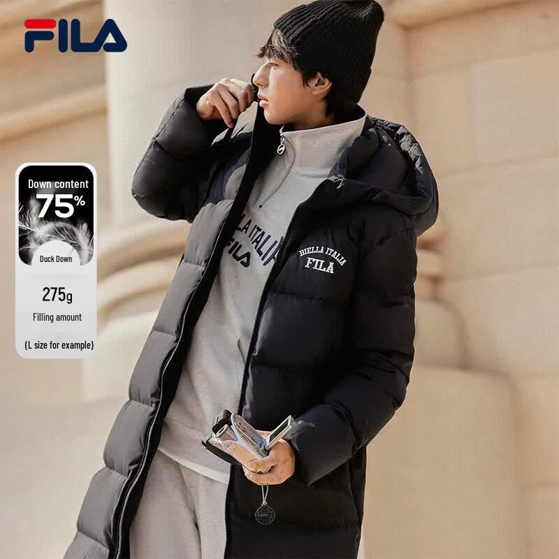 Fila Унисекс длинная зимняя парка с капюшоном и пухом