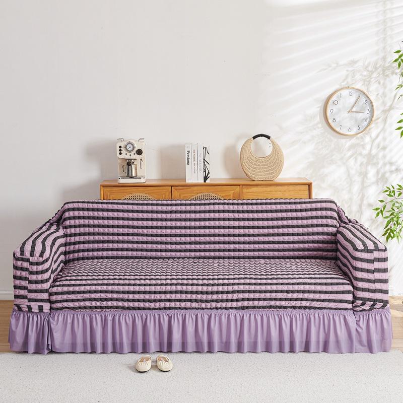 Sofa Cover Seersucker Skirt Model All Inclusive Universal Universal Lazy All Inclusive Full Cover Elastic Cover