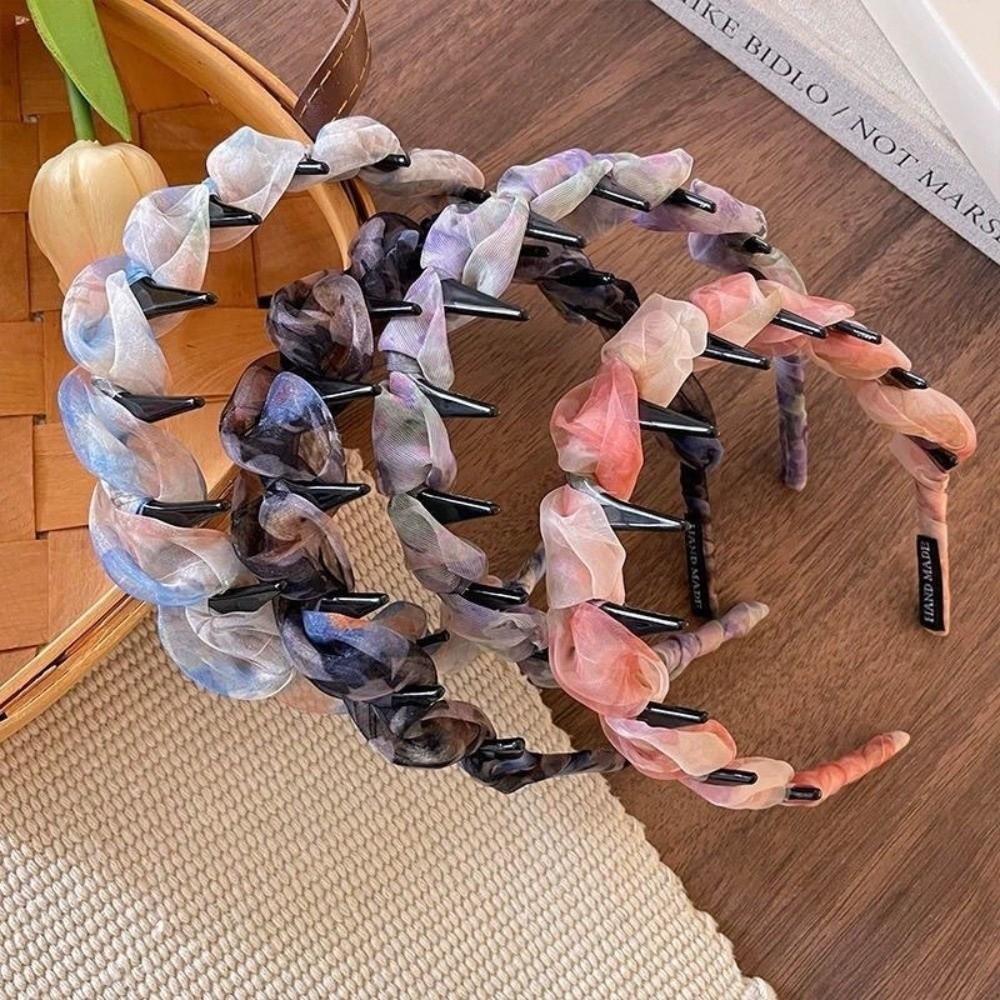 Pleated Hairband U Shape High Cranium Headband Elegant Hair Hoops Hair Accessories