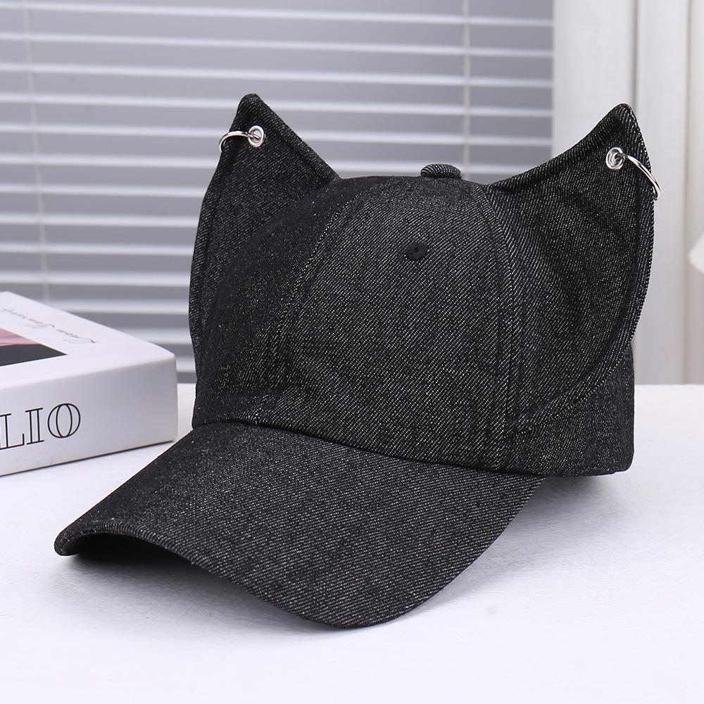 Fashion new three-dimensional rivet ears solid color simple baseball cap outdoor personalized wear trend breathable sun hat