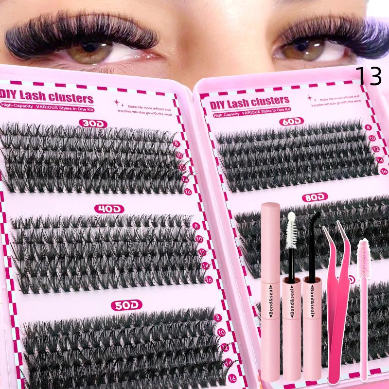 Segmented Eyelash Lash Extension Kit With 2 in 1 Bond And Seal Glue Long Lasting Hold For DIY Grafting Use