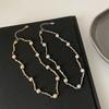Niche Design Sense Irregular Metal Pearl Necklace Temperament Simple Sweet Cool Personality Spice Girl Neck Chain Collarbone Chain