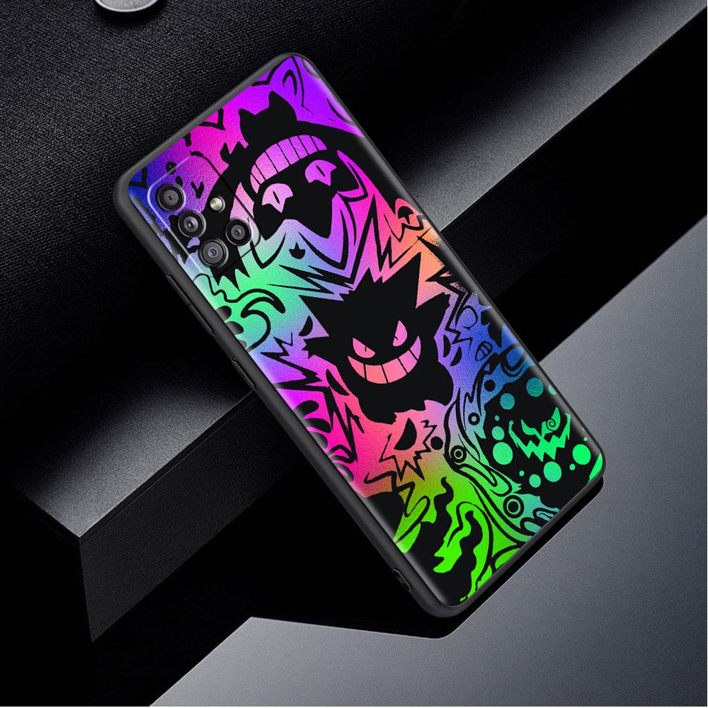 Чехол для телефона Samsung Galaxy A52 A32 A21s A12 A73 A13 A51 A71 A53 A41 A72 A50 A22 A11, черный мягкий чехол Pokemon Cool Gengar