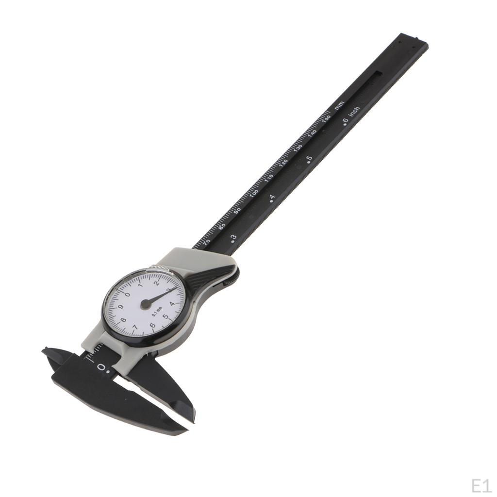 Штангенциркуль с циферблатом, 150 мм, 6 дюймов, снаружи внутри, белый