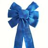 Royal Blue Christmas Festival Decor: Dark Blue Burlap Ribbon Bow