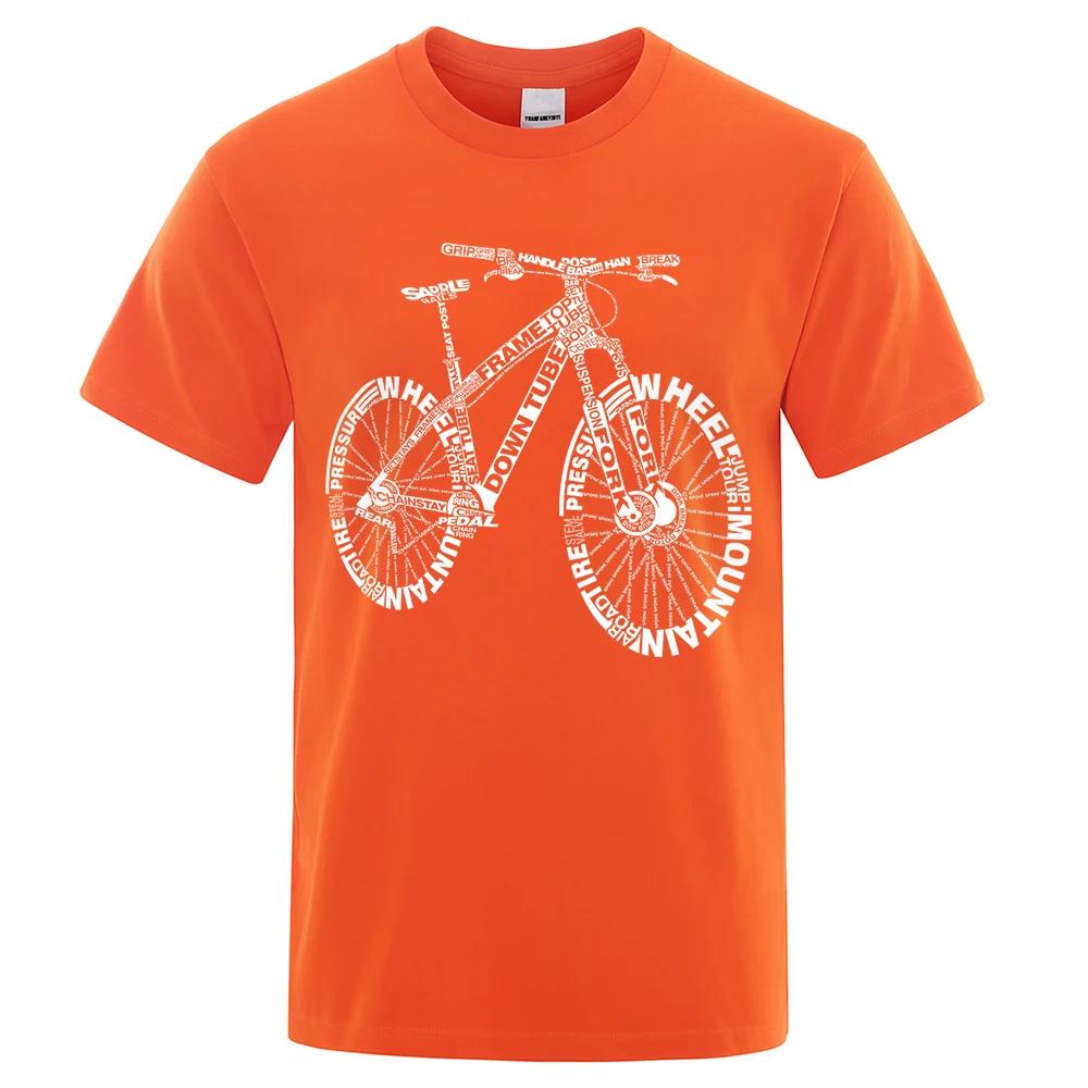 Summer Men's Mountain Bike-patterned Short-sleeved, Loose and Fashionable 100% Pure Cotton Clothing