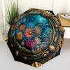 Underwater Coral Reef Scene pattern umbrella, portable and foldable design, 8 ribs, a casual accessory for Halloween, Christmas, and birthday gifts.
