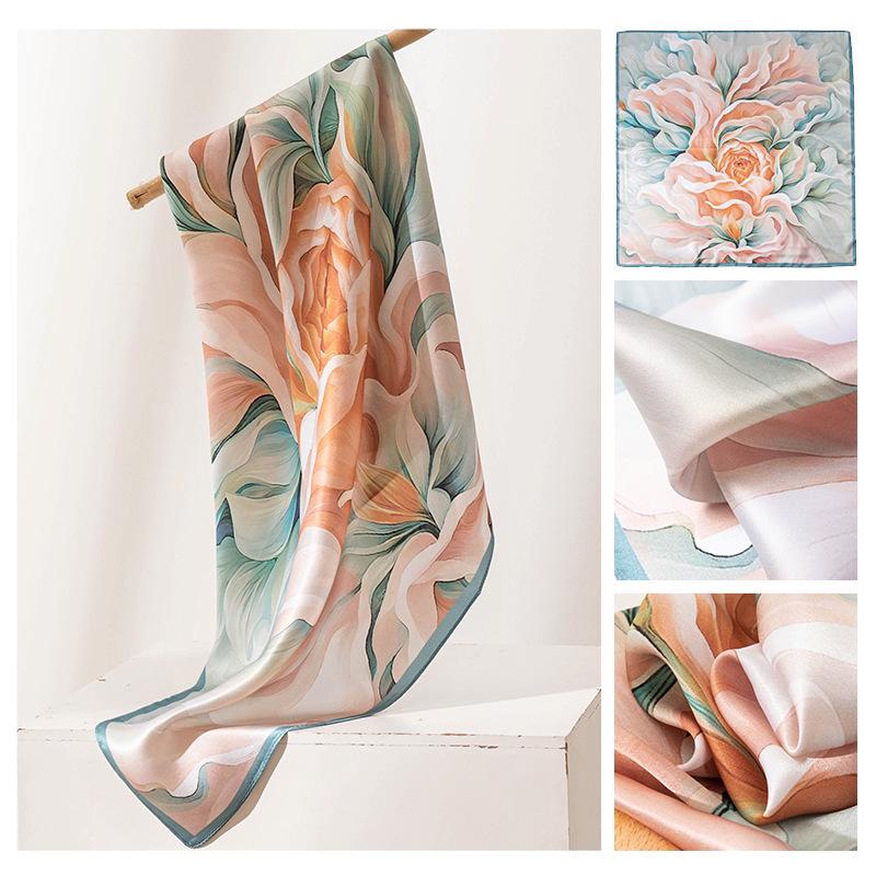 High-Quality Women's Silk Scarf: Elegant, Versatile Neck Warmer for Autumn and Winter