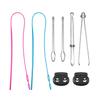 Drawstring Threader Set Flexible/Flat Drawstring Threader Stainless Steel Sewing Loop Turner Hook Tweezers Cord Locks