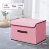 Non Woven Fabric Storage Box Household Fold-able Storage Basket Portable With Lid And Handle For Toys Underwear Cosmetics