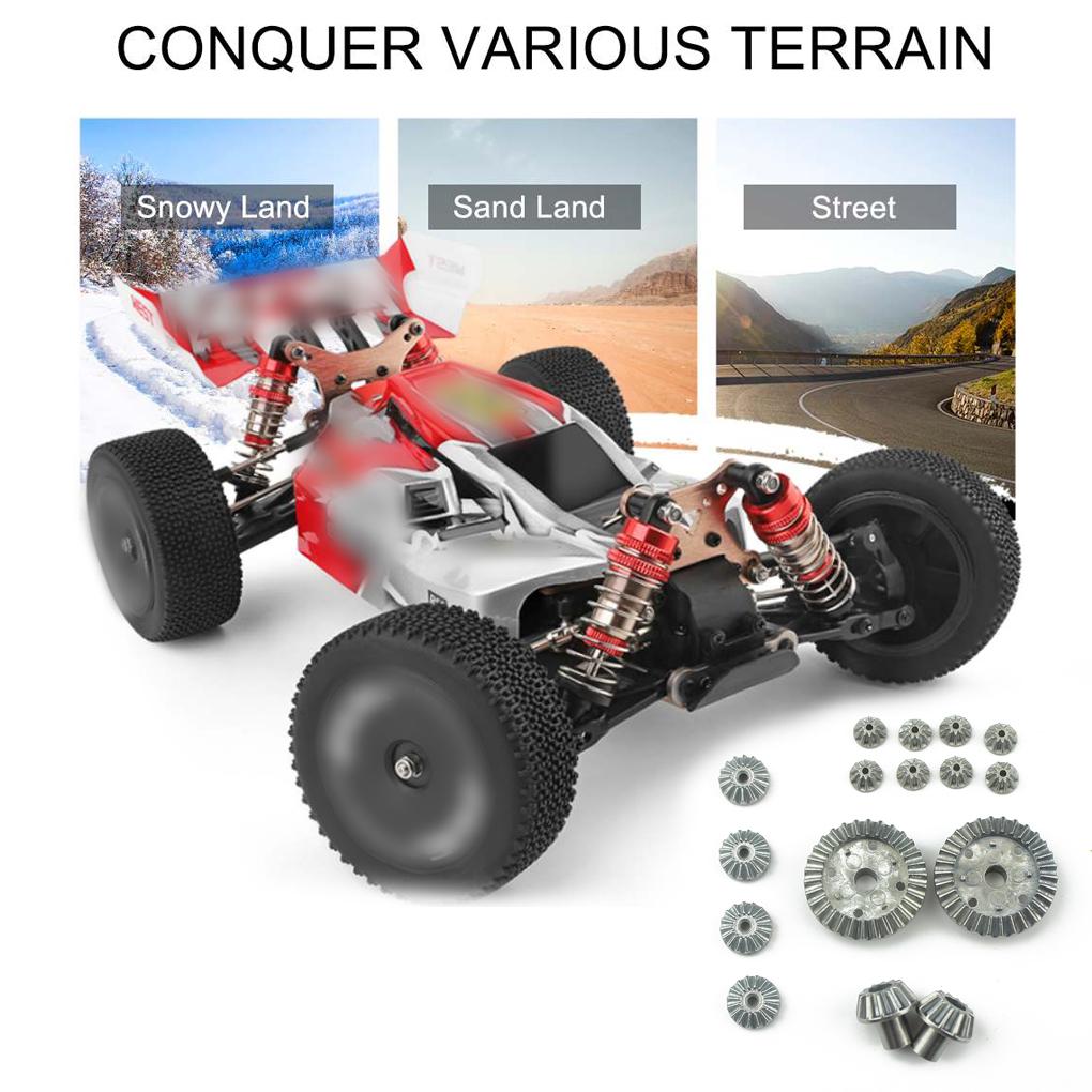 16Pcs/Set Zinc Alloy Differential Driving Gear Remote Control Modification Parts Repairing Replacement for 144001 144002