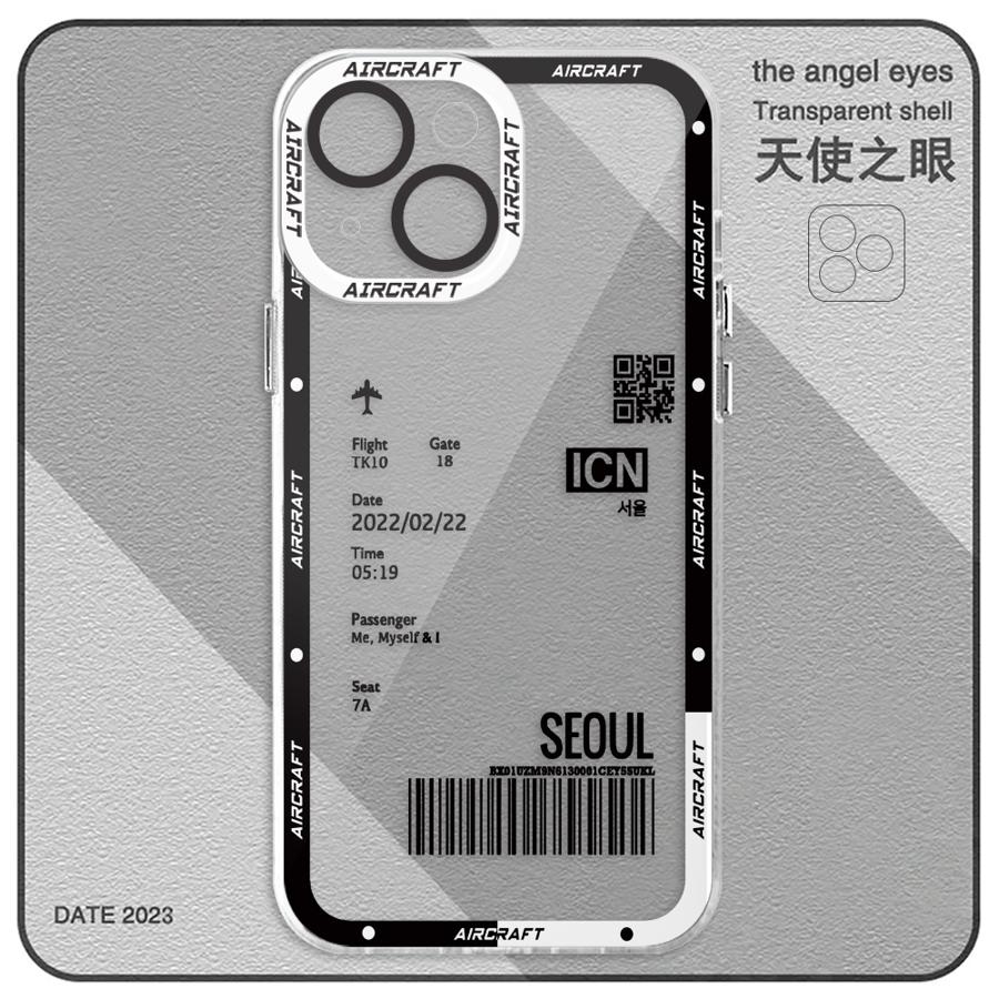 Чехол для телефона с изображением самолета и билетов на автобус для iPhone 16 Pro 13 Pro Max SE 8 7 Plus XR 14 15 Pro Max 11 12 Mini X XS Max Прозрачный Мягкий