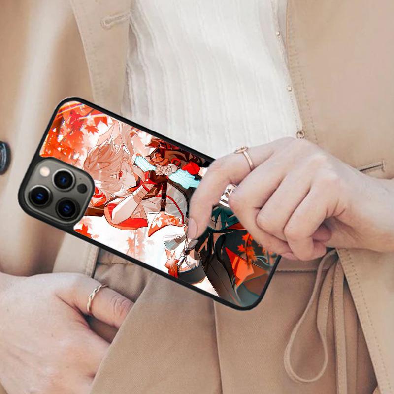 Genshin Impact Каэдэхара Казуха лист Магнитный чехол для телефона ДЛЯ APPLE iPhone 17 Air 16 14 13 12 Pro Max 15 Plus MagSafe Чехол