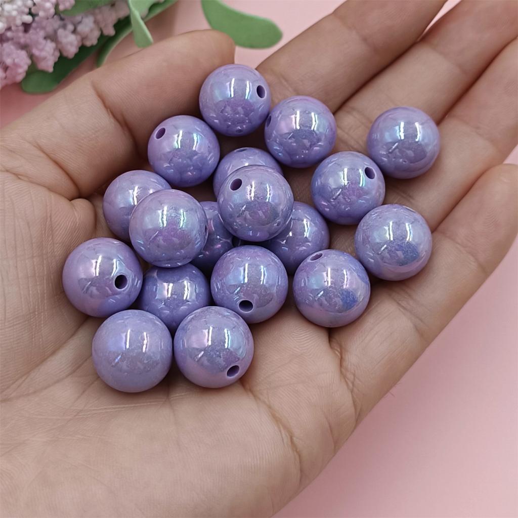 30 шт. свободные бусины AB Magic Color 14 мм, круглые аксессуары, модные акриловые серьги-браслеты «сделай сам», изготовление ювелирных изделий, материалы ручной работы