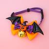 Halloween Pet Bow Tie Collar With Bell Bat Eyeball Pumpkin Cats Dogs Adjustable