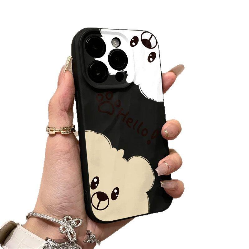 Мультяшный медведь чехол для мобильного телефона iPhone17promax для Apple 16promax складки 14 милые 15 наборов