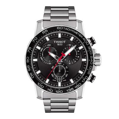 Мужские часы Tissot Super Sport Chronograph, черный циферблат, браслет, T1256171105100 [Официальный импорт]