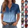 Женские блузки с коротким рукавом, рубашки на пуговицах, деловые повседневные нарядные рабочие топы, летняя весенняя одежда