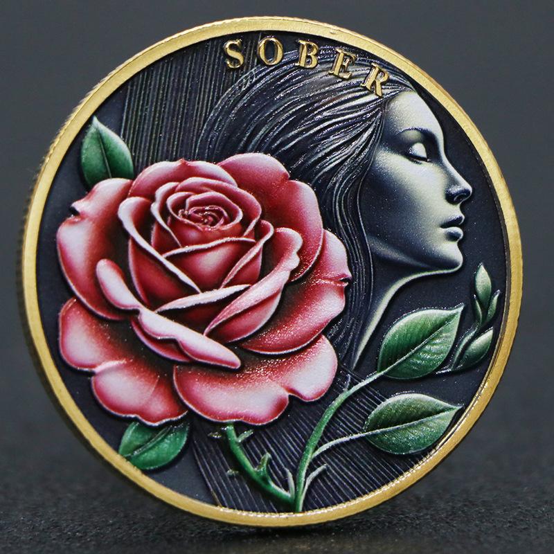 Памятная монета Pink Lady Rose Love, подарок на День святого Валентина, с золотым и серебряным покрытием, памятная медаль, монета, рождественский подарок, наполнители для чулка