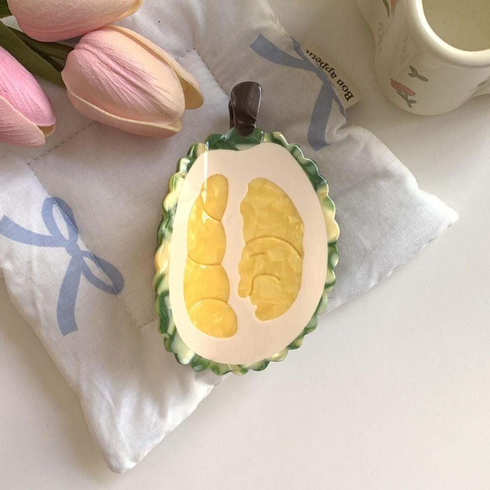 Durian Cartoon Hair Claw Strawberry Acetic Acid Shark Clip Cute Fruit Hair Grab Female