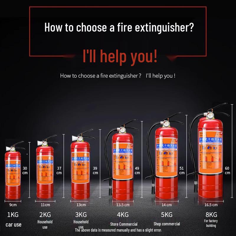 Огнетушитель порошковый 4 кг - Портативный для магазина, торговой точки и домашнего использования (Доступно в 1/2/3/4/5/8 кг)
