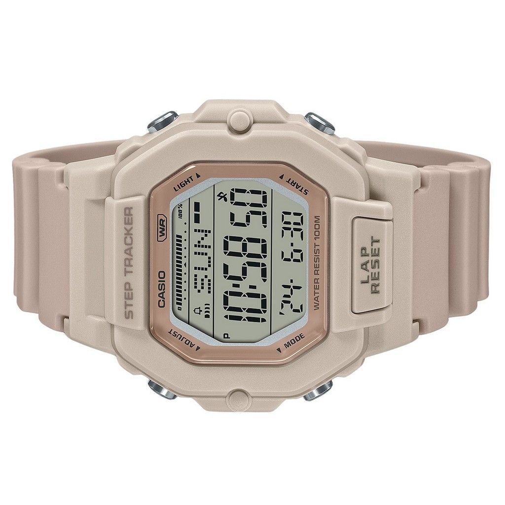 Casio Стандартные цифровые кварцевые часы унисекс с шагомером на полимерном ремешке LWS-2200H-4