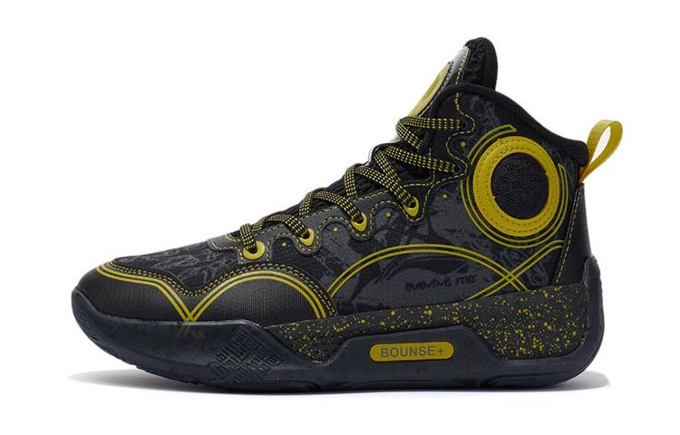 Li Ning ДЕТСКИЕ Высокие Баскетбольные Кроссовки YKBR072-3 Черные, Устойчивые к Истиранию