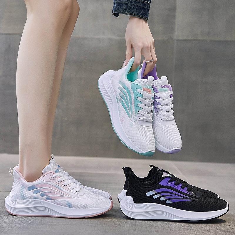 Spring new breathable fly-woven women's shoes trendy student running sports shoes women's casual shoes