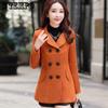 Woolen Coat Autumn and Winter Large Size Woman's Clothing Long Sleeve Warm Windbreaker Large Size