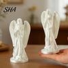 Коллекционная настольная поделка, 3D-печатная статуэтка ангела, Винтажное настольное украшение с развевающимися одеждами и декоративным крылом, Художественная скульптура с матовым покрытием