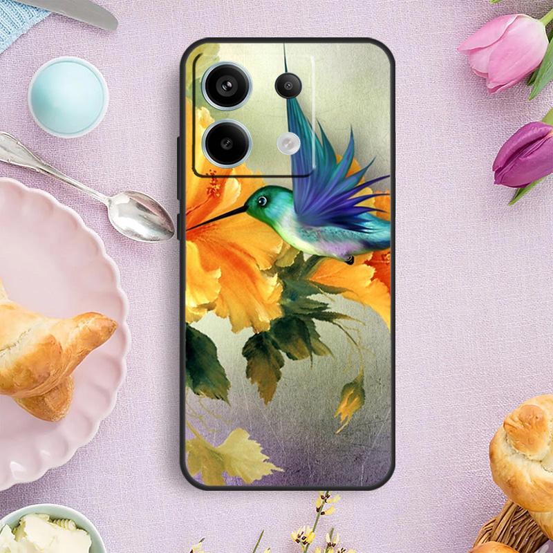 Чехол для телефона с колибри для Redmi Note 12 11 9 10 13 Pro Plus 9S 10S 11S 12S Redmi 13C 9C 10C 12C
