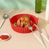 Силиконовый вкладыш для аэрофритюрницы с ручками Круглые складные коврики для выпечки, жарки, приготовления на пару Пищевой антипригарный