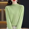 Шерстяной свитер с полувысоким вырезом для женщин осенью и зимой, новый свободный топ с длинными рукавами и нижним свитером для женщин