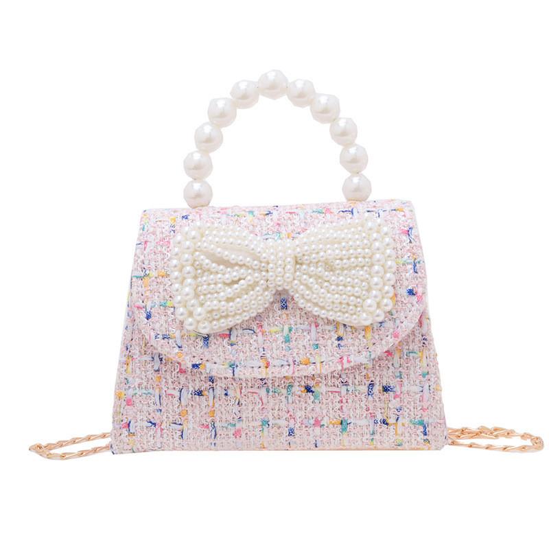 Trendy And Versatile Children's Crossbody Bag With Cute Pearl Bow Perfect For Any Occasion