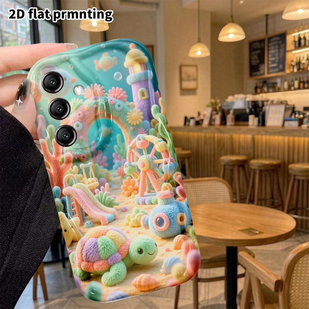 Phone case: 2D flat, suitable for Samsung Galaxy A34 A35 M05 M06 S20 S22 S21 FE Plus 5G protective cases, Coral Playground, perfect Christmas and Hall
