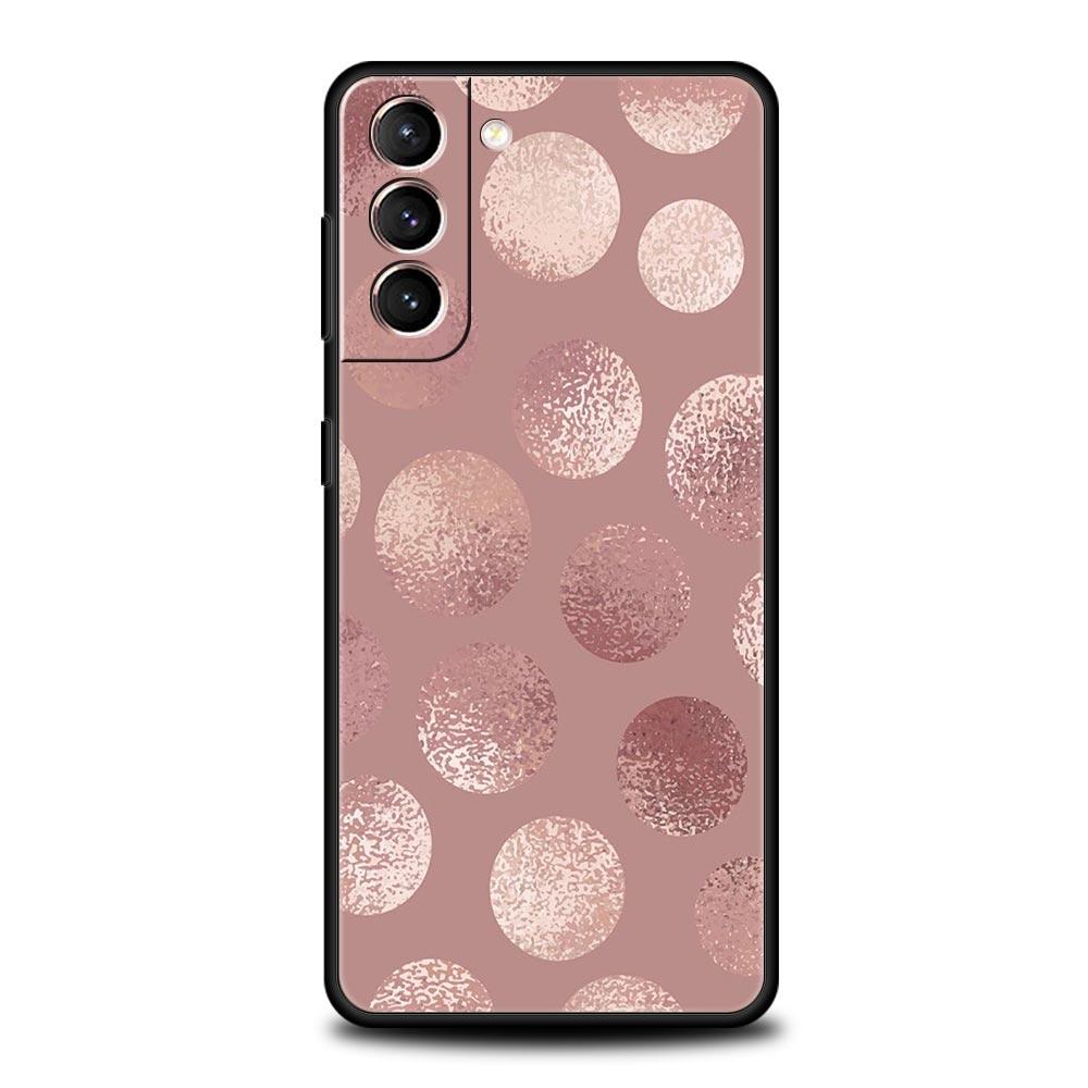 Красивый арт-чехол цвета розового золота для Samsung Galaxy S24 S23 S22 S20 Ultra S21 FE 5G S10 S9 Plus S10E S8 Мягкий силиконовый чехол