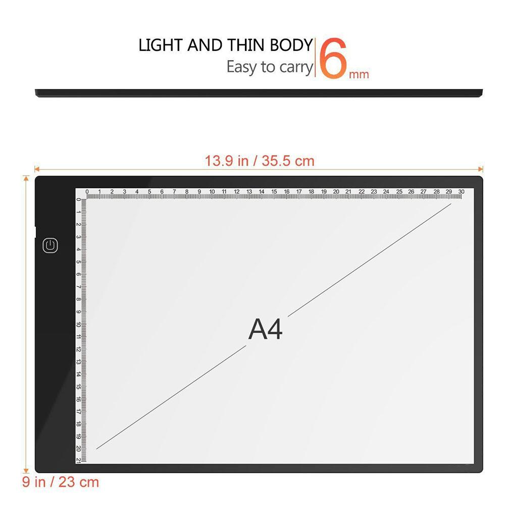 New A4 Ultra-thin Portable LED Light Box Tracer USB Power LED Artcraft Tracing Light Pad Light Box For Artists,Drawing Sketching