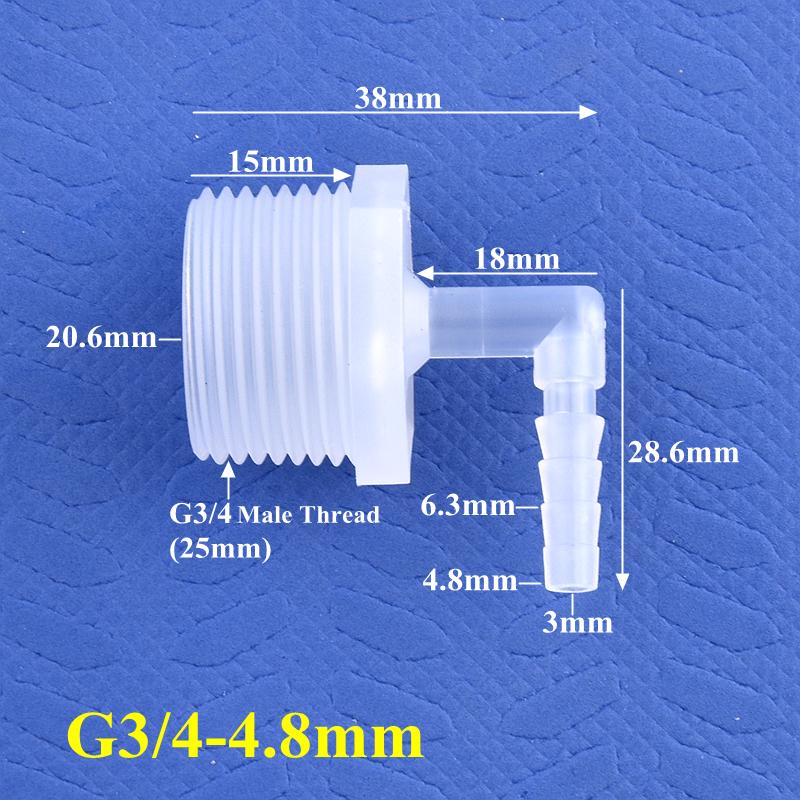 10 шт. PP Pagoda угловой соединитель G1/8 1/4" 3/8" 1/2" 3/4" наружная резьба до 2,8~19,5 мм адаптер для аквариума воздушный насос шланговое соединение садовый водопровод соединение
