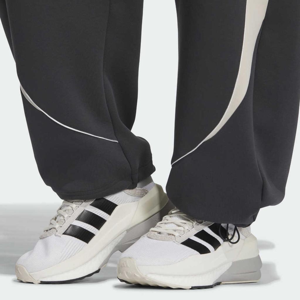 adidas Удобные универсальные модные свободные трикотажные спортивные брюки женские низы углеродно-черного цвета KC0303