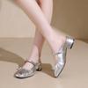 Baotou Cool Slippers Women's Summer Wear Silver Half-drag Versatile One-word Buckle Mary Jane Single Shoes