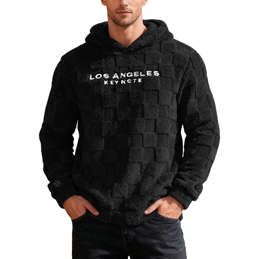 Мужская Повседневная Спортивная Свободная Толстовка с Капюшоном и Вышивкой